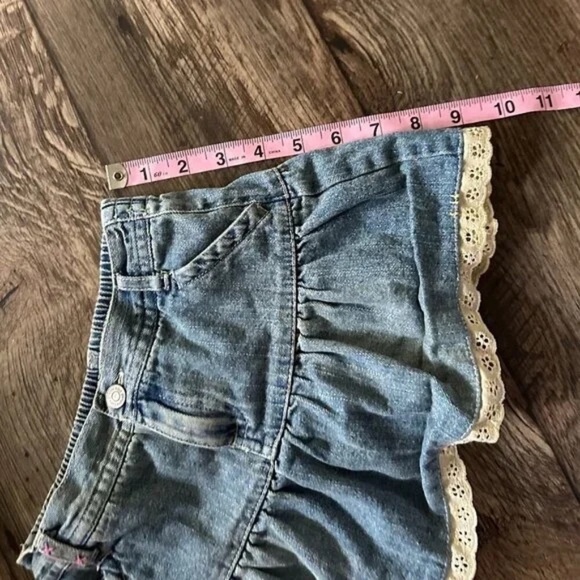 SET Baby Girl's Denim Skirt Size 18- 24 Months Floral Embroidered Blue Black - Picture 7 of 13